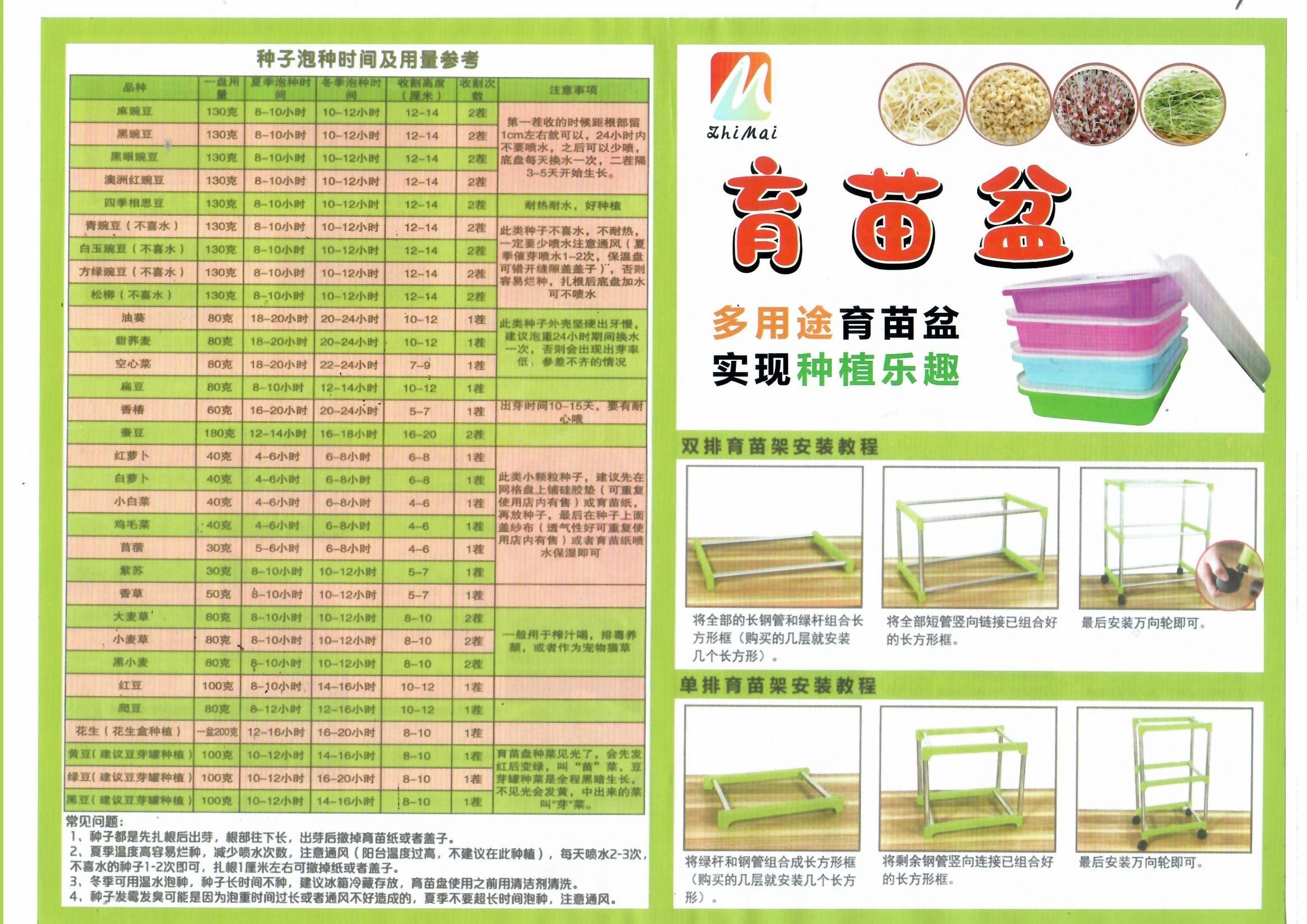 种子泡种时间及用量参考