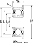 Flange ball bearings inch series